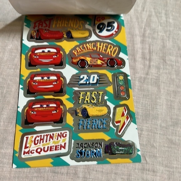 Cars the Movie Lightning McQueen Kachow Stickers HUGE GLITTER STICKERS NEW - Picture 13 of 15